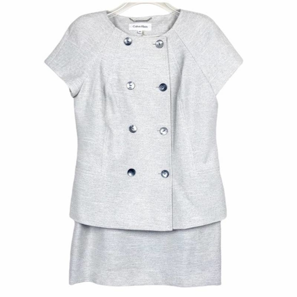 Calvin Klein Skirt Suit Set Short Sleeve Blazer